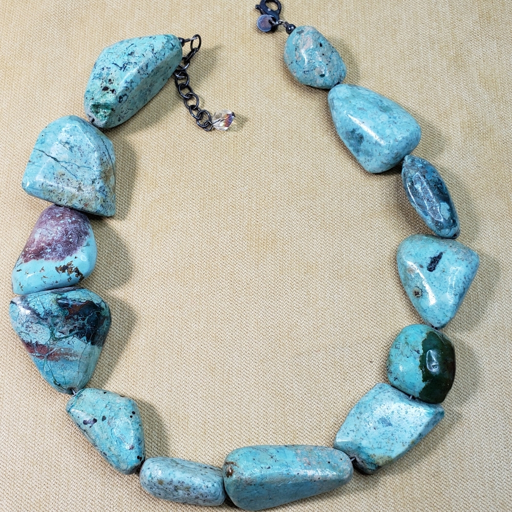 Chunky Turquoise and Sterling Silver Necklace